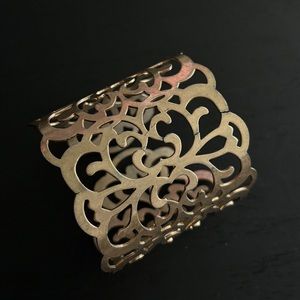 Antique Finish Gold Filigree Cuff